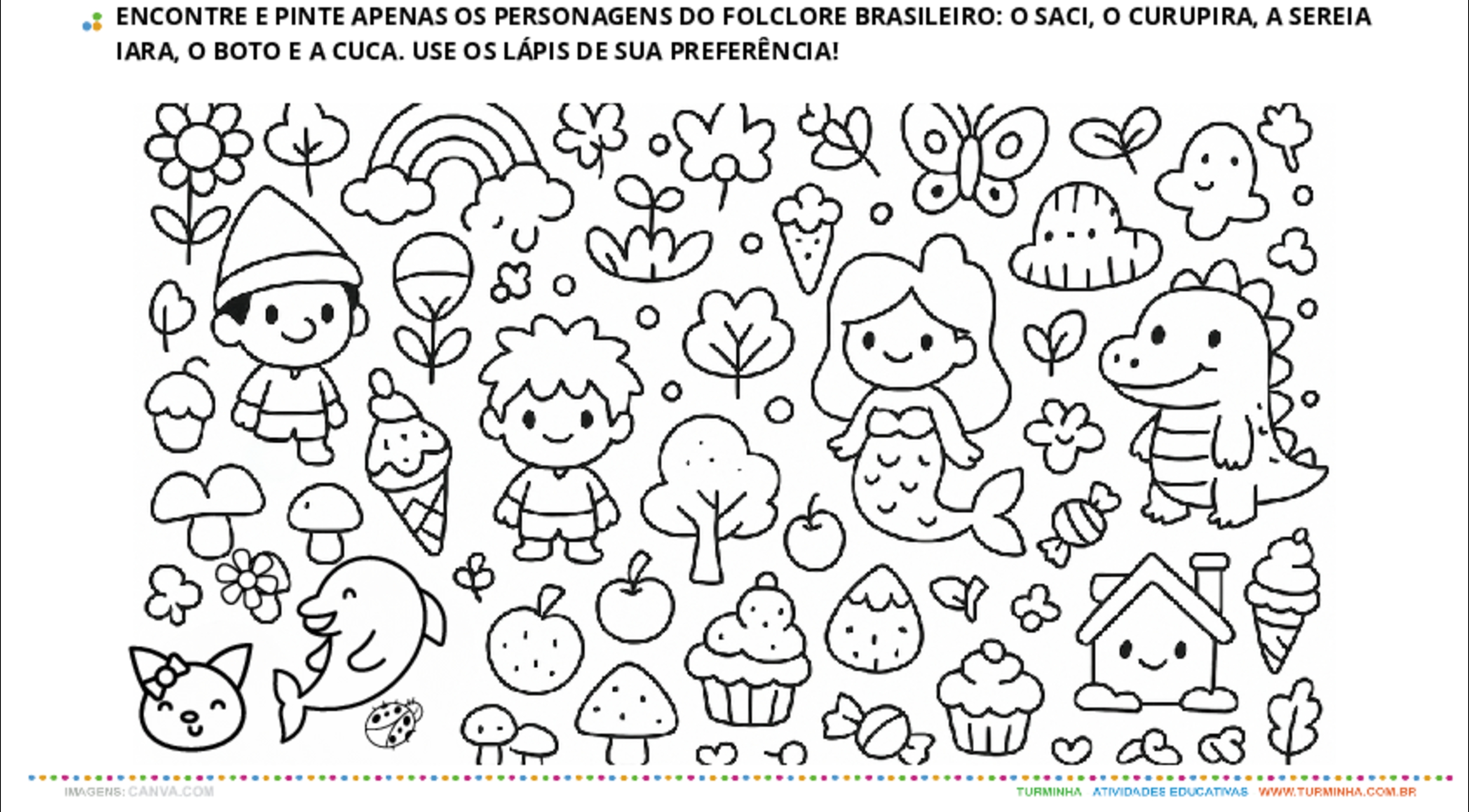 Descobrindo o Folclore Brasileiro!- atividade educativa para Pré-Escola (4 e 5 anos) Descobrindo o Folclore Brasileiro! - atividade educativa para Pré-Escola (4 e 5 anos)