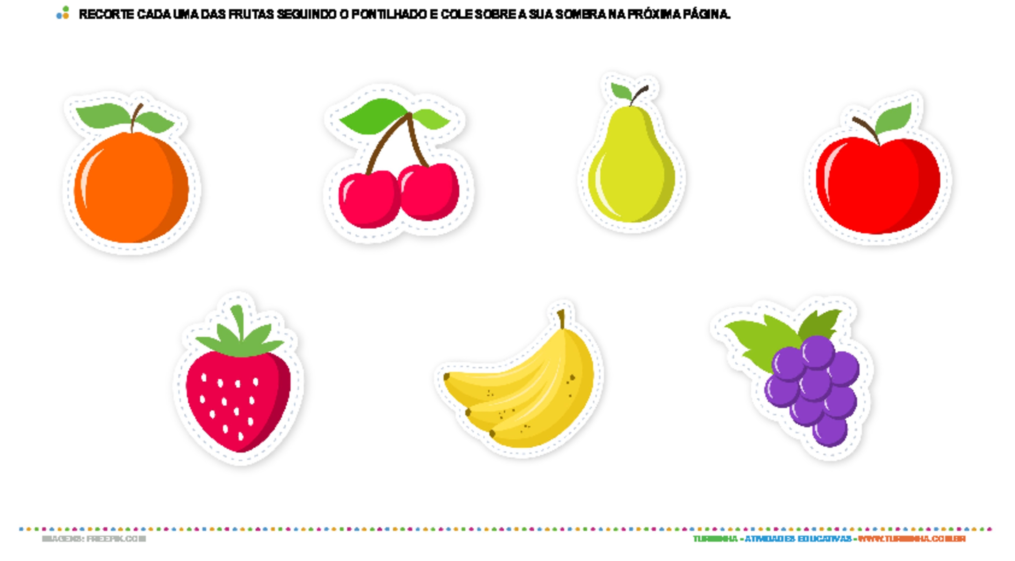 As frutas e suas sombras - atividade educativa para Creche (0 a 3 anos)