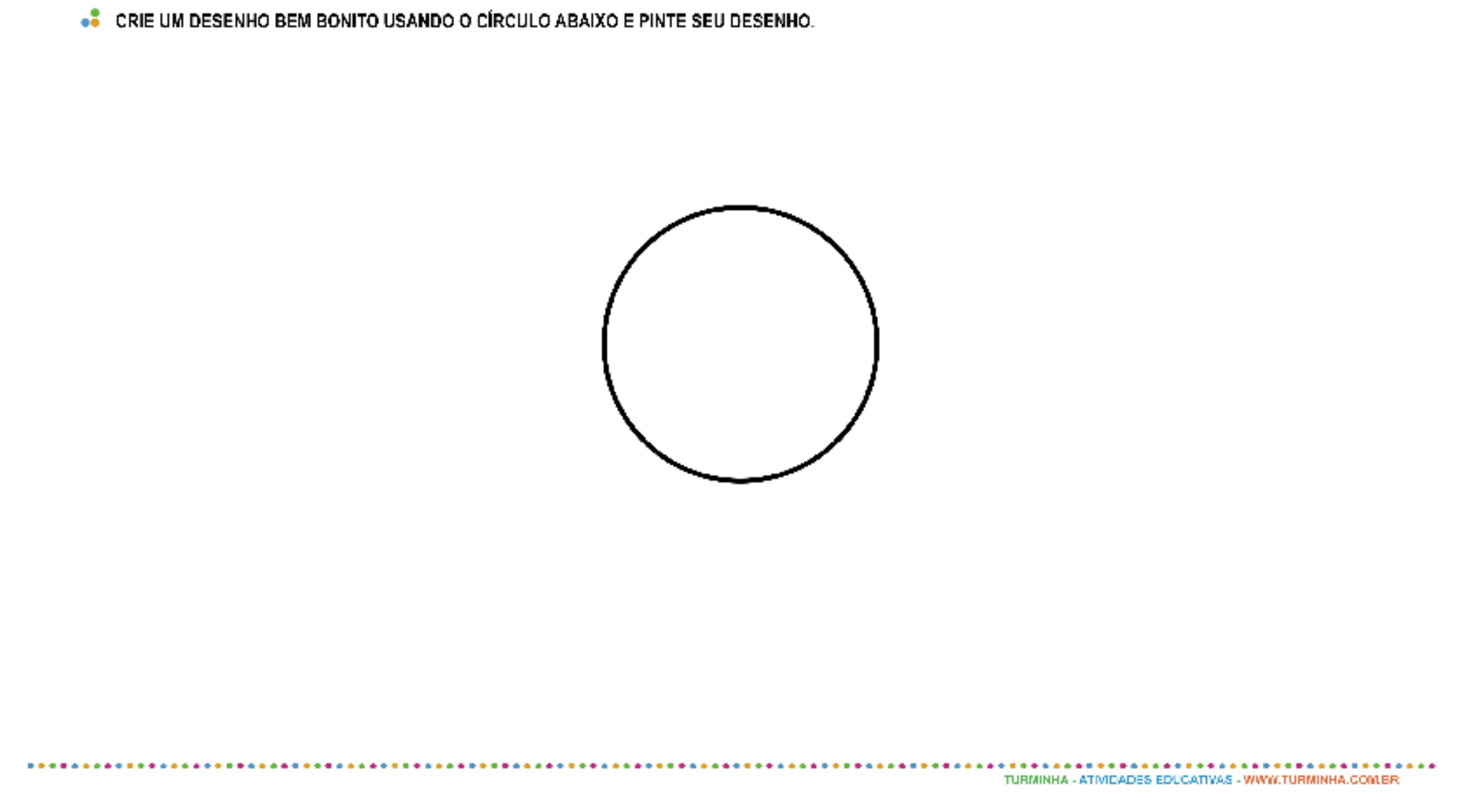 Formas Geométricas - Círculo - atividade educativa para Pré-Escola (4 e 5 anos)