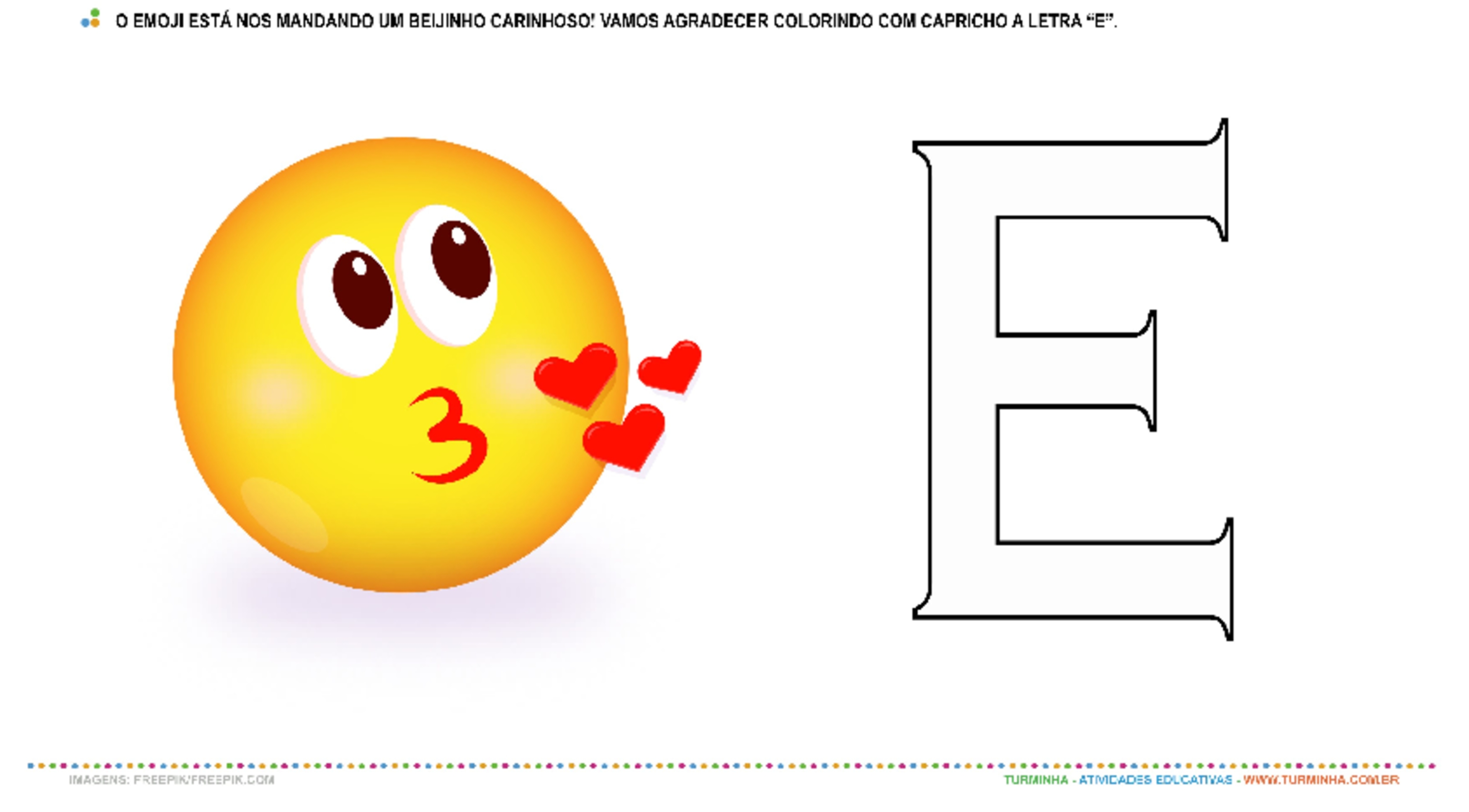 Emoji e a vogal E - atividade educativa para Creche (0 a 3 anos)