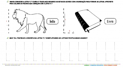 Letra L de forma maiúscula e minúscula