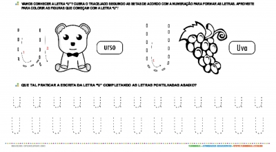 Letra U de forma maiúscula e minúscula