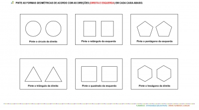 Direita e esquerda - formas geométricas