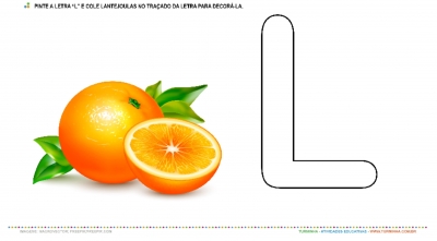 A Laranja e a Letra “L” – Pintura e Colagem