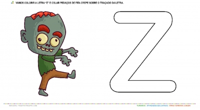 O Zumbi e a Letra “Z” – Pintura e Colagem 