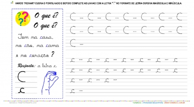 A Letra “C” Cursiva - Caligrafia